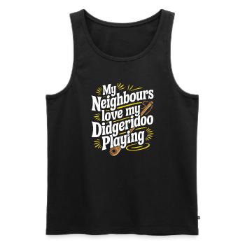 Didgeridoo Player Embracing Aboriginal Instrument - Männer Premium Bio Tank Top - Schwarz - Vorne - AI Model Male 178 light (178cm)