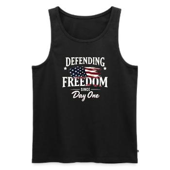 Honor Veterans Day with Patriotism and Military - Men's Premium Organic Tank Top - black - Front - AI Model Male 178 light (178cm)