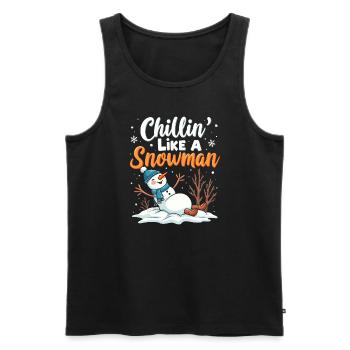 Winterwetter-enthusiast Snowstorm Chaser & Snow - Männer Premium Bio Tank Top - Schwarz - Vorne - AI Model Male 178 light (178cm)