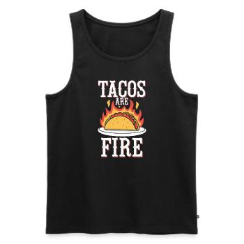 Tacos mexicains authentiques pour tacos - Débardeur bio Premium Homme - noir - Devant - Michal (187cm)
