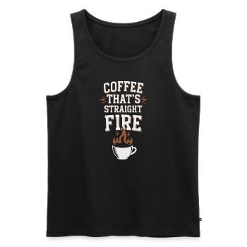 Amateurs de café Culture du café Café du matin Barista - Débardeur bio Premium Homme - noir - Devant - AI Model Male 178 light (178cm)