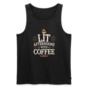 Amateurs de café Culture du café Café du matin Barista - Débardeur bio Premium Homme - noir - Devant - AI Model Male 178 light (178cm)