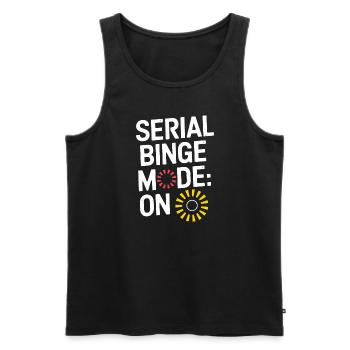 Binge Watching TV Marathon for Streaming Addicts - Men's Premium Organic Tank Top - black - Front - AI Model Male 178 light (178cm)