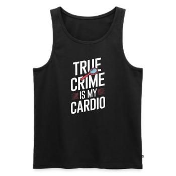 Fan de true crime pour les amateurs de séries policières et - Débardeur bio Premium Homme - noir - Devant - AI Model Male 178 light (178cm)
