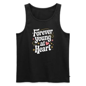 Forever Young At Heart Embrace Life's Vibrant - Men's Premium Organic Tank Top - black - Front - AI Model Male 178 light (178cm)