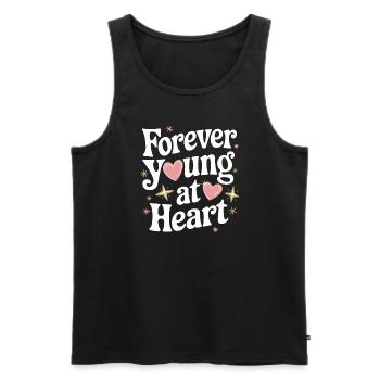 Forever Young At Heart Embrace Life's Vibrant - Men's Premium Organic Tank Top - black - Front - AI Model Male 178 light (178cm)