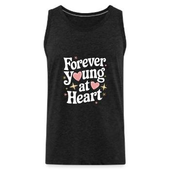 Forever Young At Heart Embrace Life's Vibrant - Männer Premium Bio Tank Top - Anthrazit - Vorne - Alexander (188cm)