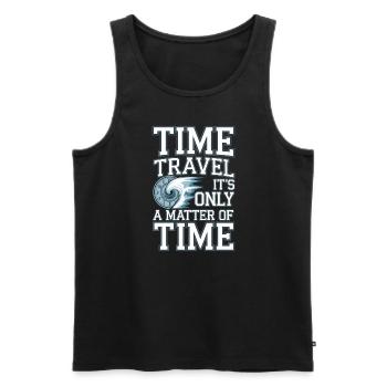 Time travel sci-fi enthusiast and time machine - Men's Premium Organic Tank Top - black - Front - AI Model Male 178 light (178cm)