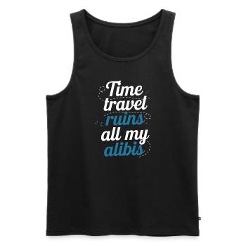 Time travel sci-fi enthusiast and time machine - Men's Premium Organic Tank Top - black - Front - AI Model Male 178 light (178cm)