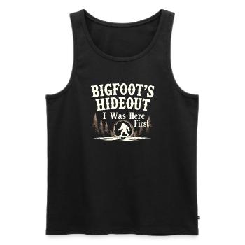 Bigfoot Believer Sasquatch Cryptid Forest Creature - Men's Premium Organic Tank Top - black - Front - Michal (187cm)