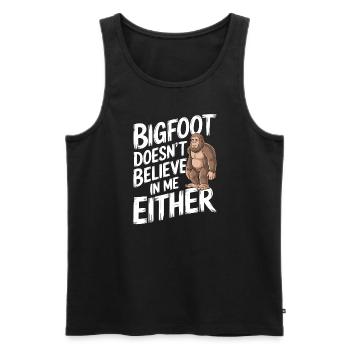 Bigfoot Believer Sasquatch Cryptid Forest Creature - Men's Premium Organic Tank Top - black - Front - Michal (187cm)