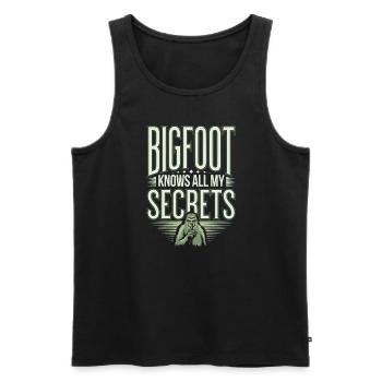 Bigfoot Believer Sasquatch Cryptid Forest Creature - Men's Premium Organic Tank Top - black - Front - Michal (187cm)