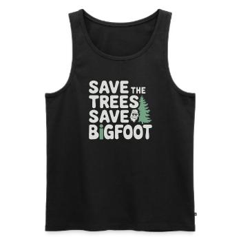 Bigfoot croyant Sasquatch Cryptide Créature de la forêt - Débardeur bio Premium Homme - noir - Devant - AI Model Male 178 light (178cm)