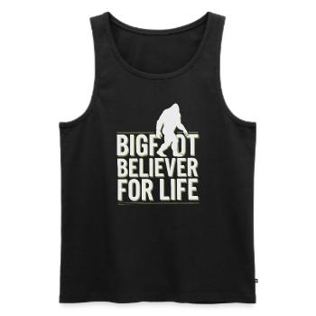 Bigfoot Believer Sasquatch Cryptid Forest Creature - Men's Premium Organic Tank Top - black - Front - Michal (187cm)