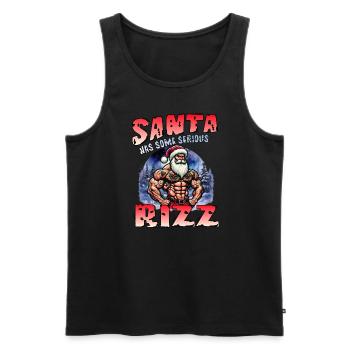 Santa Hat Rizz Kultur Weihnachten - Männer Premium Bio Tank Top - Schwarz - Vorne - AI Model Male 178 light (178cm)