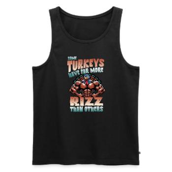 Certaines dindes ont aussi plus de culture rizz - Débardeur bio Premium Homme - noir - Devant - Michal (187cm)