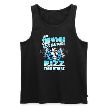 Bonhommes de neige avec plus de Rizz Culture Magie de Noël - Débardeur bio Premium Homme - noir - Devant - Michal (187cm)
