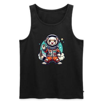 Propriétaire de furet, Amateur de furets, Bonbons - Débardeur bio Premium Homme - noir - Devant - AI Model Male 178 light (178cm)