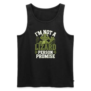 Lézard Peuple Reptile Conspiration Et Secret - Débardeur bio Premium Homme - noir - Devant - AI Model Male 178 light (178cm)