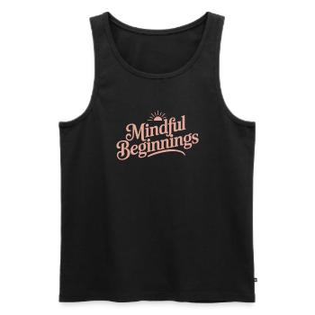 Calm Mind, Meditation Practice and Spiritual - Men's Premium Organic Tank Top - black - Front - AI Model Male 178 light (178cm)