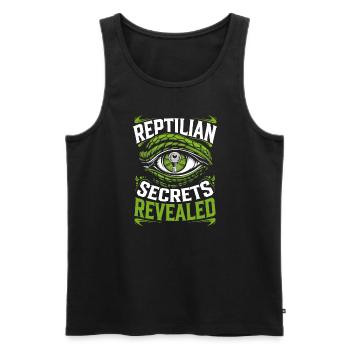 Lézard Peuple Reptile Conspiration Et Secret - Débardeur bio Premium Homme - noir - Devant - Michal (187cm)