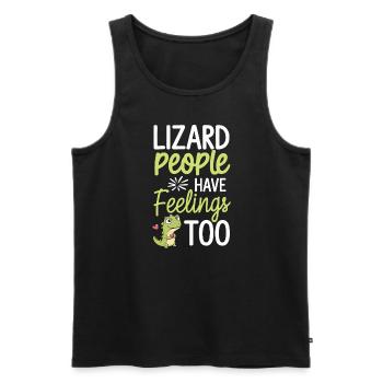 Lizard People Reptile Conspiracy And Secret - Men's Premium Organic Tank Top - black - Front - Michal (187cm)