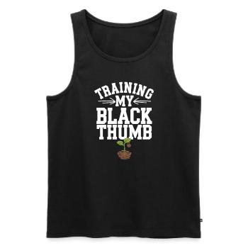Plant Parent Black Thumb Funny Plant Care Struggle - Männer Premium Bio Tank Top - Schwarz - Vorne - Michal (187cm)