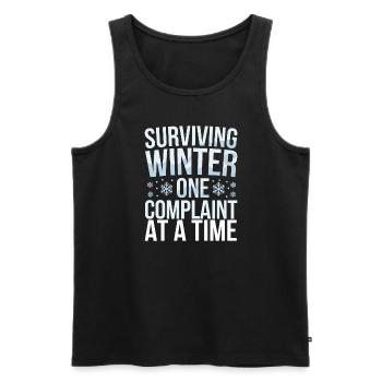 Winter-mürrisch-kälte-wetter-beschwerden - Männer Premium Bio Tank Top - Schwarz - Vorne - Michal (187cm)