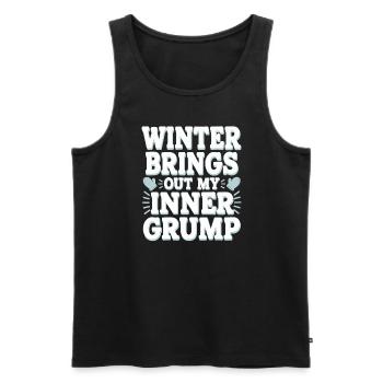Winter-mürrisch-kälte-wetter-beschwerden - Männer Premium Bio Tank Top - Schwarz - Vorne - Michal (187cm)
