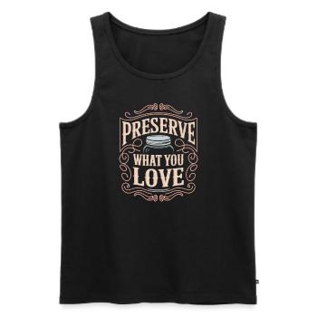 Preserving homemade food - Men's Premium Organic Tank Top - black - Front - AI Model Male 178 light (178cm)