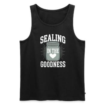 Preserving homemade food - Men's Premium Organic Tank Top - black - Front - AI Model Male 178 light (178cm)