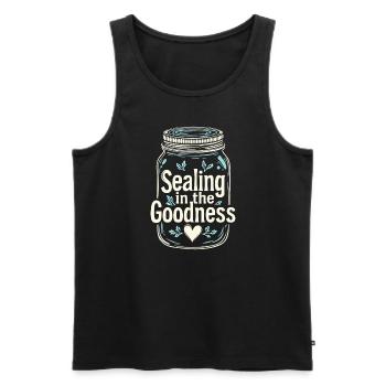 Preserving homemade food - Men's Premium Organic Tank Top - black - Front - AI Model Male 178 light (178cm)