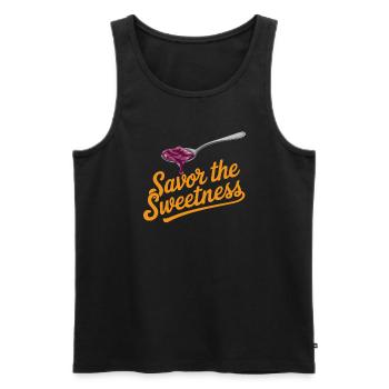Preserving homemade food - Men's Premium Organic Tank Top - black - Front - AI Model Male 178 light (178cm)