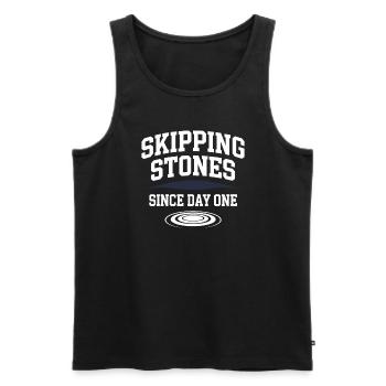 Stone jumping, stone jumping, outdoor hobby stone - Men's Premium Organic Tank Top - black - Front - AI Model Male 178 light (178cm)