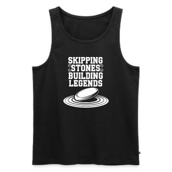 Stone jumping, stone jumping, outdoor hobby stone - Men's Premium Organic Tank Top - black - Front - AI Model Male 178 light (178cm)