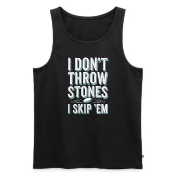 Stone jumping, stone jumping, outdoor hobby stone - Men's Premium Organic Tank Top - black - Front - AI Model Male 178 light (178cm)