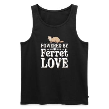 Propriétaire de furet, Amateur de furets, Bonbons - Débardeur bio Premium Homme - noir - Devant - AI Model Male 178 light (178cm)