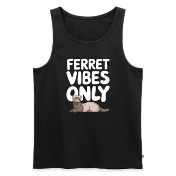 Propriétaire de furet, Amateur de furets, Bonbons - Débardeur bio Premium Homme - noir - Devant - AI Model Male 178 light (178cm)