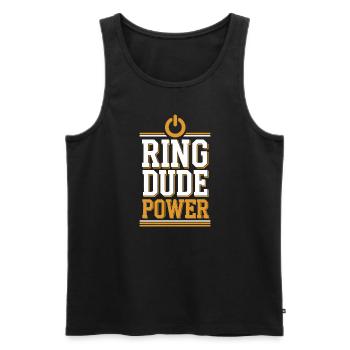 Ring Dude Wedding Ceremony Ring Guy - Men's Premium Organic Tank Top - black - Front - AI Model Male 178 light (178cm)