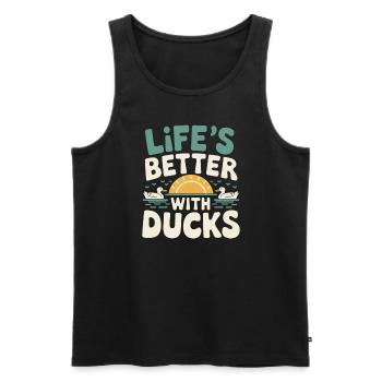 propriétaires de canards domestiques, amoureux des canards, - Débardeur bio Premium Homme - noir - Devant - AI Model Male 178 light (178cm)