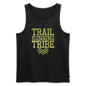 Des trails de course pour les amateurs de trail running - Débardeur bio Premium Homme - noir - Devant - AI Model Male 178 light (178cm)
