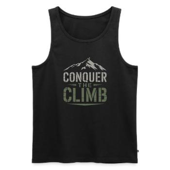 Des trails de course pour les amateurs de trail running - Débardeur bio Premium Homme - noir - Devant - AI Model Male 178 light (178cm)