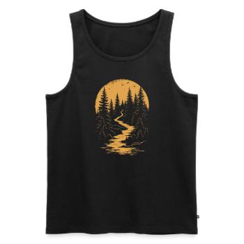 Des trails de course pour les amateurs de trail running - Débardeur bio Premium Homme - noir - Devant - AI Model Male 178 light (178cm)