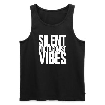 Introverted Gamer Declarer Calm - Men's Premium Organic Tank Top - black - Front - AI Model Male 178 light (178cm)