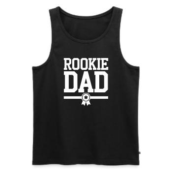 Humour parental Les nouveaux pères ont pour la première fois - Débardeur bio Premium Homme - noir - Devant - AI Model Male 178 light (178cm)