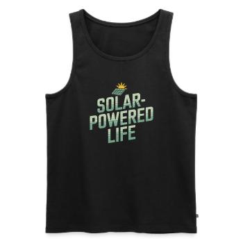 Solar Power Renewable Energy Sustainable Living - Männer Premium Bio Tank Top - Schwarz - Vorne - AI Model Male 178 light (178cm)