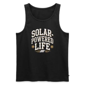 Solar Power Renewable Energy Sustainable Living - Männer Premium Bio Tank Top - Schwarz - Vorne - AI Model Male 178 light (178cm)