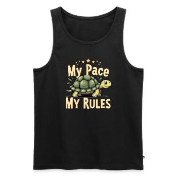 Turtle care for owners of - Men's Premium Organic Tank Top - black - Front - Michal (187cm)