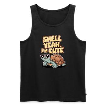 Turtle care for owners of - Men's Premium Organic Tank Top - black - Front - Michal (187cm)