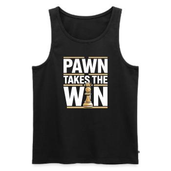 Chess humor lovers funny checkmate and checkmate - Men's Premium Organic Tank Top - black - Front - AI Model Male 178 light (178cm)